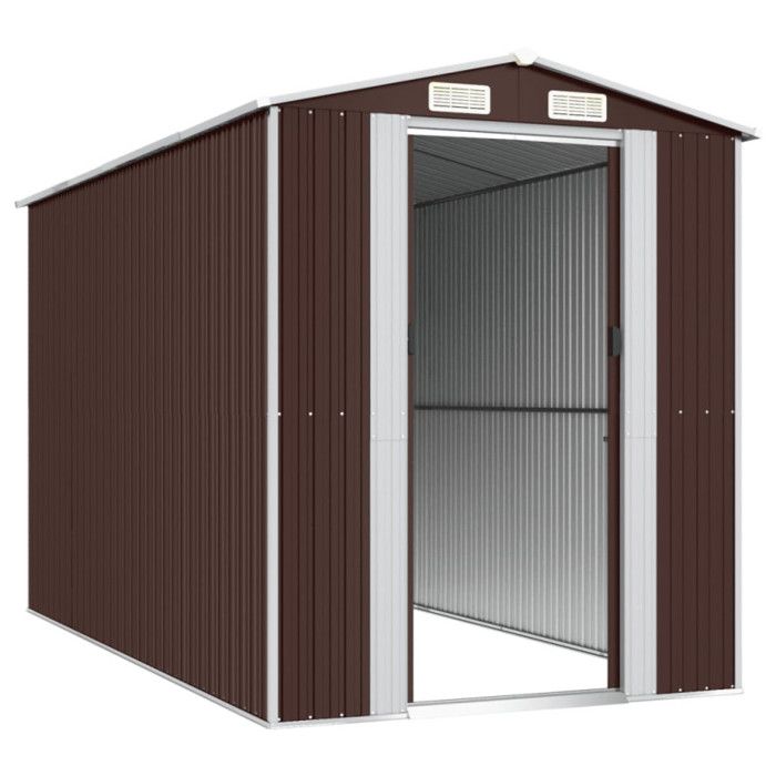 VidaXL Garden Shed Dark Brown 192x357x223 Cm Galvanized Steel 3147462