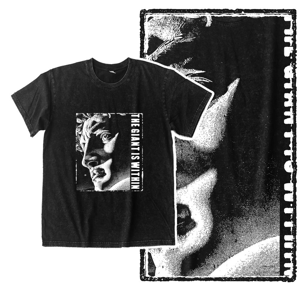 Michelangelo David Graphic T Shirt Men Vintage Washed Tee 100% Cotton Classical Art Streetwear Shirt