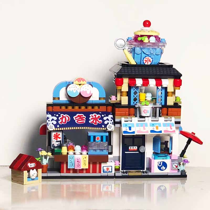

Магазин Shaved Store Building Block Shaved Ice Shop Bricks Restaurant Model Toys for Kids Gifts Home Decor With Box