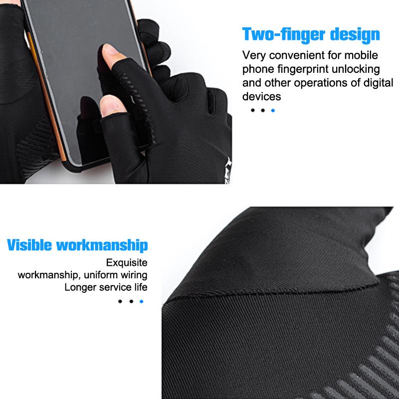Ice Silk Half-finger Biking Gloves for Men and Women Outdoor Use Athletic Fitness Driving Fishing High-elastic Comfortable Gloves