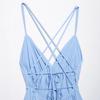 2025 Spring Women's European & American Style Backless Bandage Sling Dress - Slimming A-line Skirt