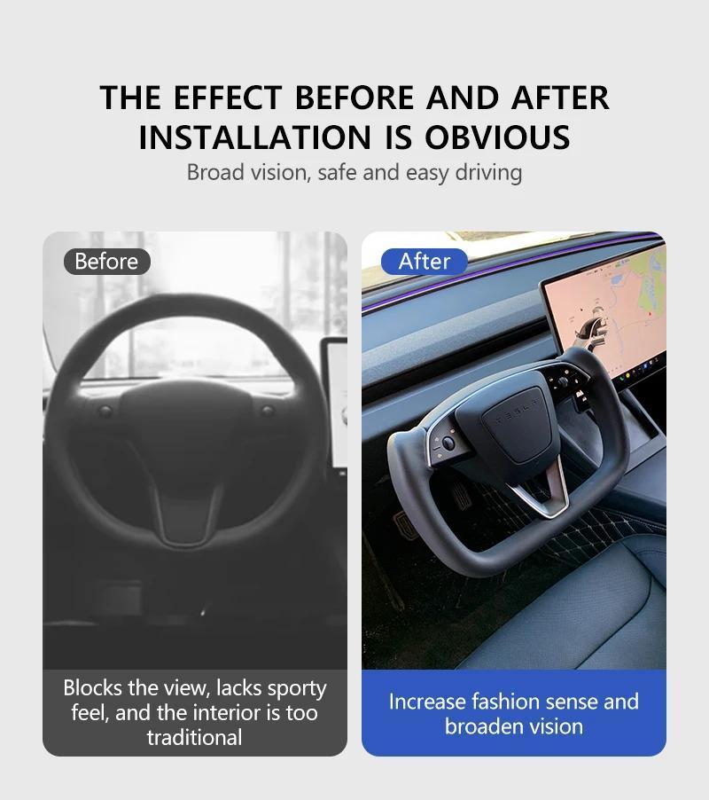 Handle For Tesla Model 3 Highland 2026 Yoke Steering Wheel Alcantara/Nappa Leather Car Racing Model 3 Highland 2024 2025