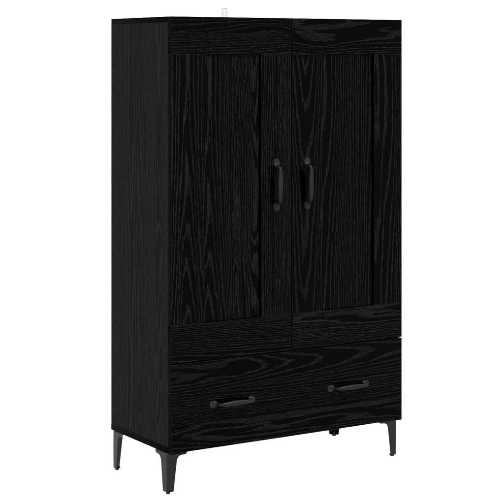 Highboard Black Oak 70 x 31 x 115 cm Engineered Wood
