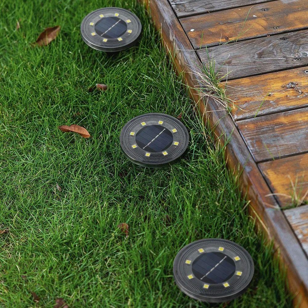 2Pcs Solar Power Solar Buried Lights Super Bright Path Deck Lights Street Lights Lawn Lamp Garden