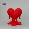 Modern Decoration Melting Heart Sculpture 3D Printed Dripping Figurine Romantic Decor Home for Room Desk Shelf Unique Love Gift