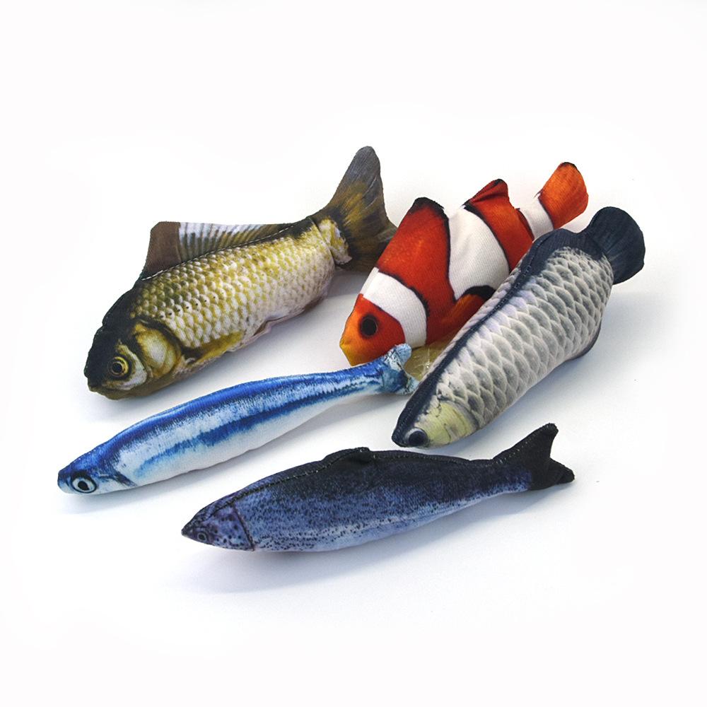 Výcviková hračka pro kočky Zábava Rybí plyšový vycpaný polštář Simulace Rybí Hračky pro kočky Ryby Interaktivní žvýkací hračky pro domácí mazlíčky Potřeby pro domácí mazlíčky