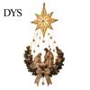 Christmas Star Gift for Family Lighted Nativity Door Swag, Bethlehem of Faith Wall Decor, Light-up Holy Hanging Decoration with Lights Front