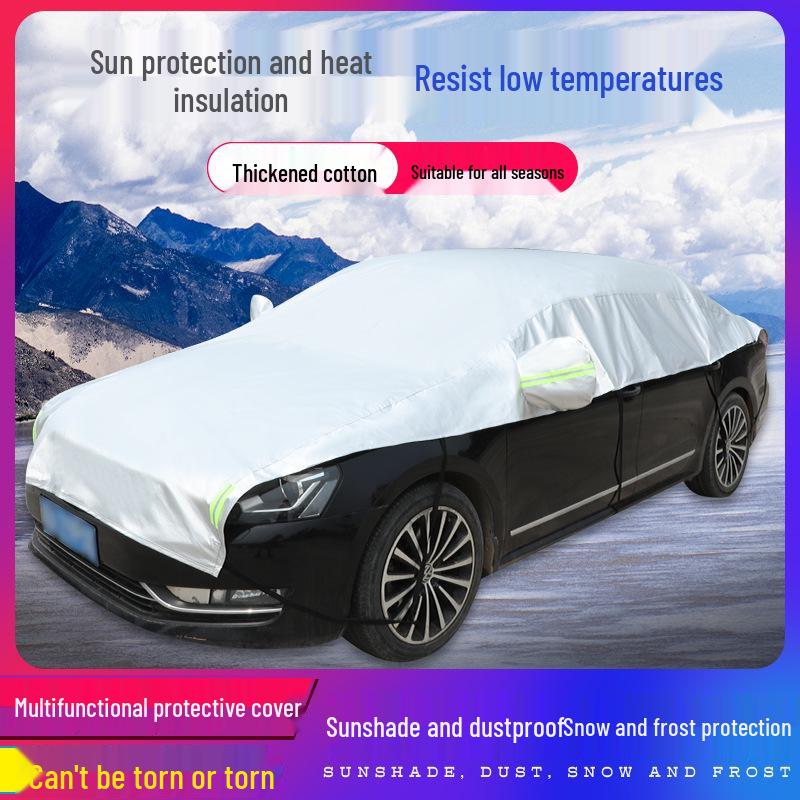 

Thickened Winter Car Cover: Windshield Antifreeze & Defrost Shield for Half-Body Snow Protection Front Shield Thin