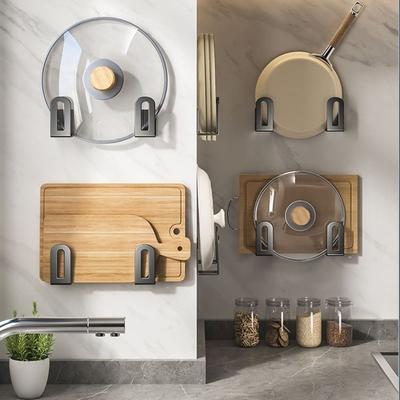2pc/set Wall Mounted Cutting Board Pot Cover Rack Stainless Steel Sink Sponge Organizer  Bathroom