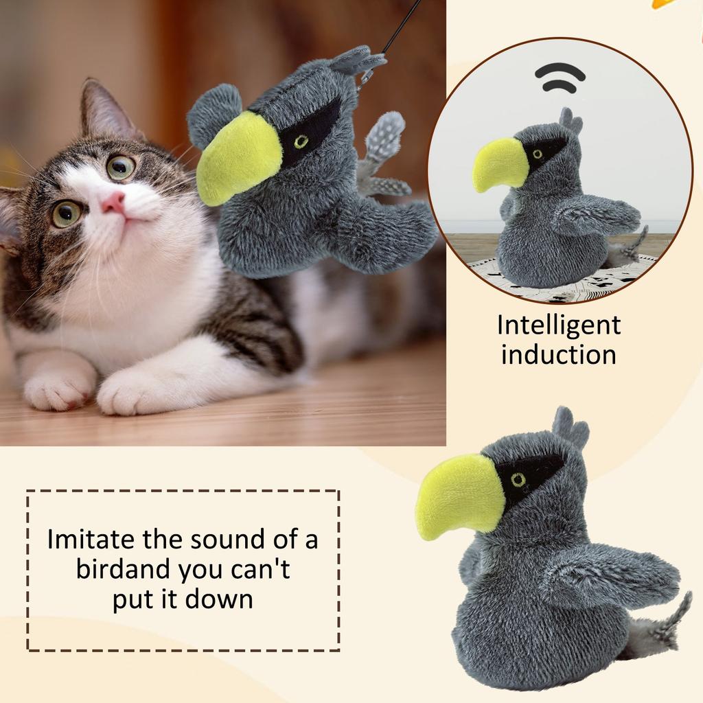 Gray Electric Smart Pet Cat Patting Cat Sound Toy