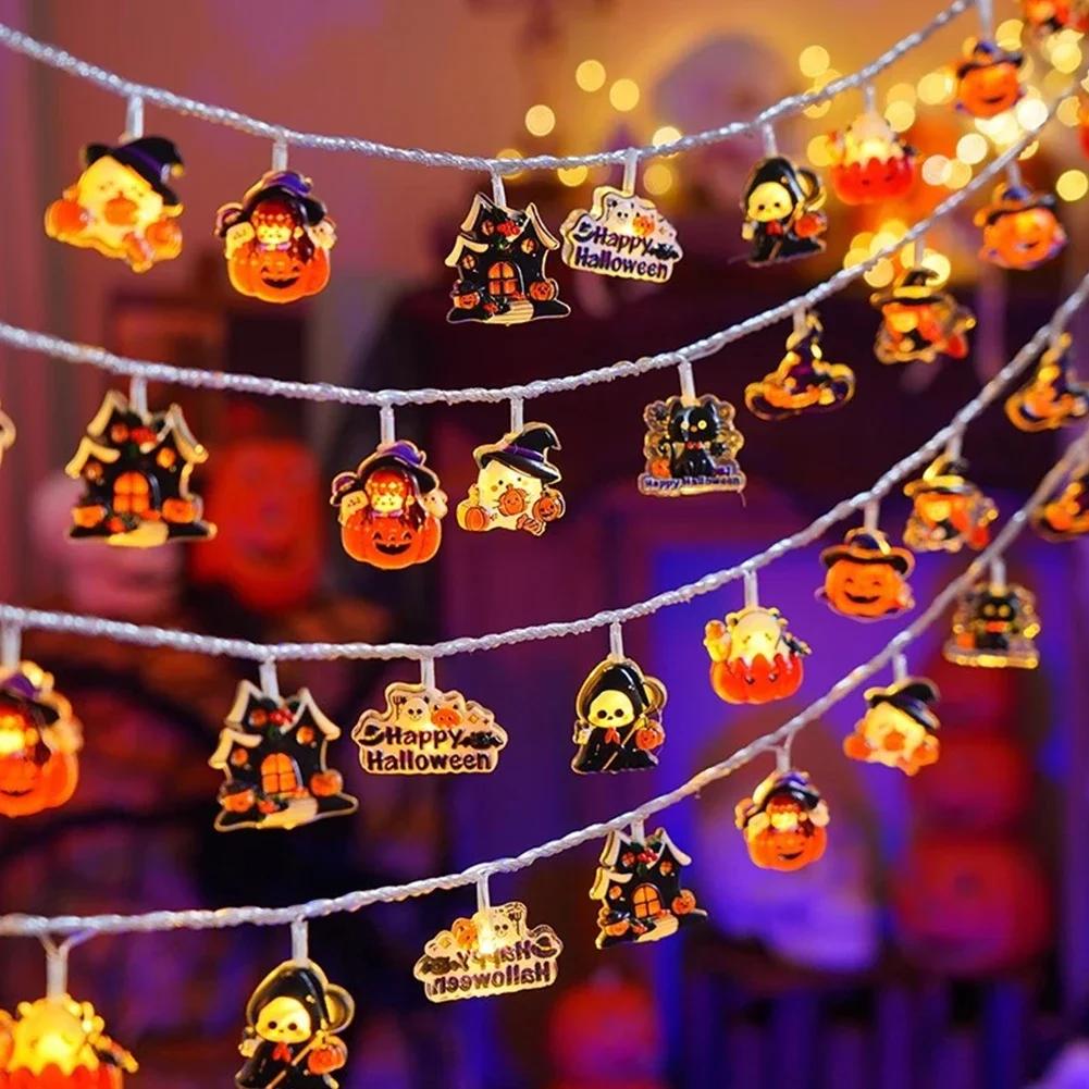 

1.5m 10LED Glowing Halloween Party String Lights Pumpkin Ghost Witch DIY Home Decor LED Light String for Halloween Party