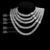 20-Inch Double-Drain Cuban Chain Unisex Ice-Frozen Edition Sparkling Diamond-Shaped Hip-Hop Style Cuban Necklace Jewelry
