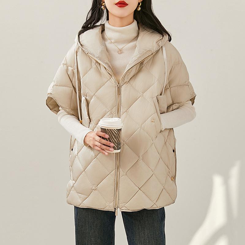 Podzim Zima Volná S Kapucí Dolní Vesta Dvojitý Zip Zesílená Vesta Svrchní Oblečení Dámská Dolní Teplá Vesta