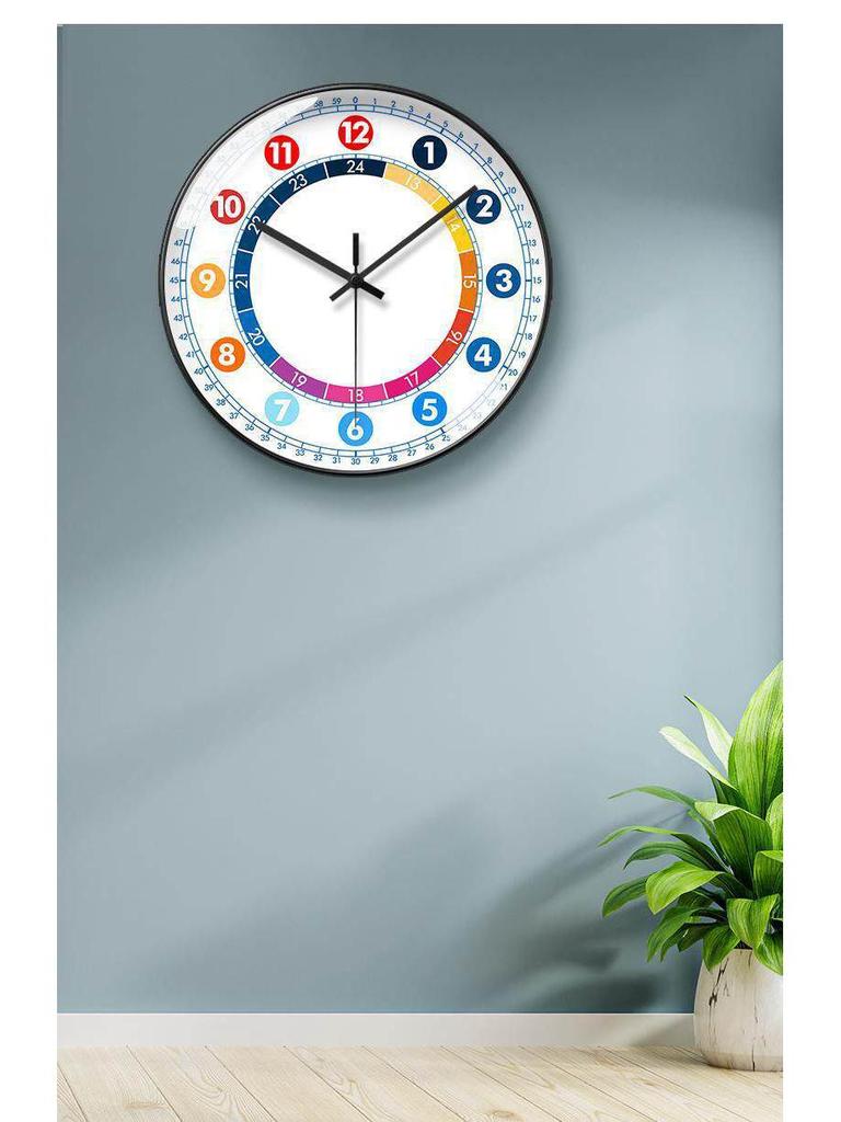 Kids' Educational Cartoon Wall Clock for Learning Time - Silent Clock for Children's Bedroom and School