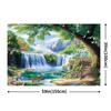 2D-Natur-Wandteppich mit Wasserfall, Hirschen und Seelandschaft als Hintergrundstoff für das Wohnzimmer