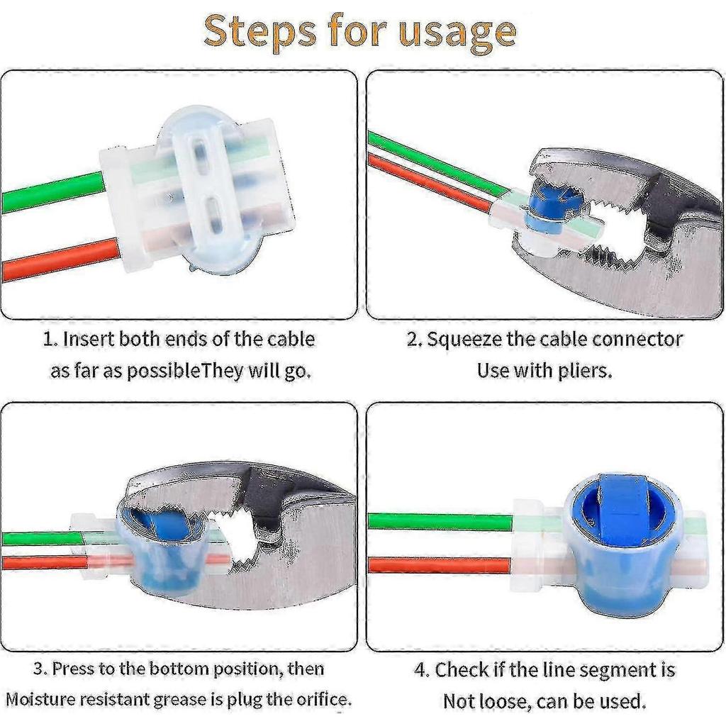 20 Pieces Cable Connectors  Waterproof Electrical Wire Connectors  Lawnmower Connector  314 Connector With Moisture-proof Gel Resin Filled  3 Wire Con