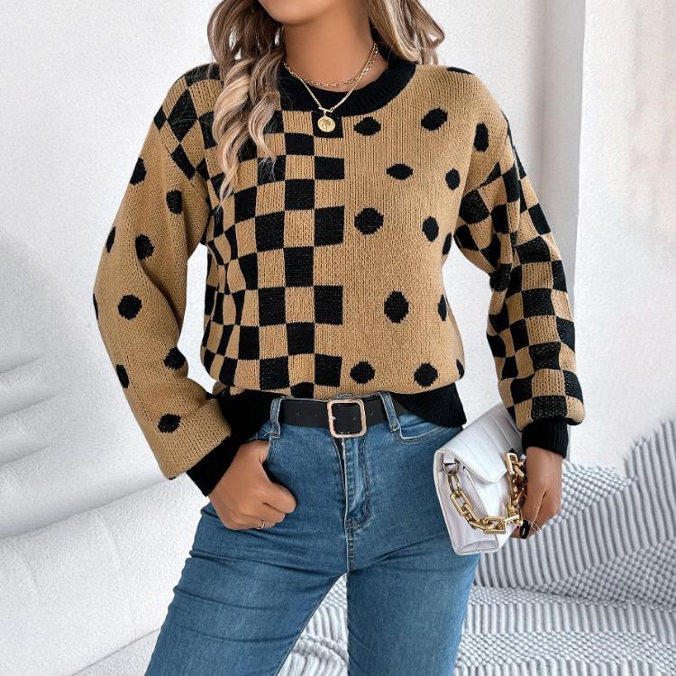 Autumn Winter Women Casual Knit Sweater Long Sleeve O Neck