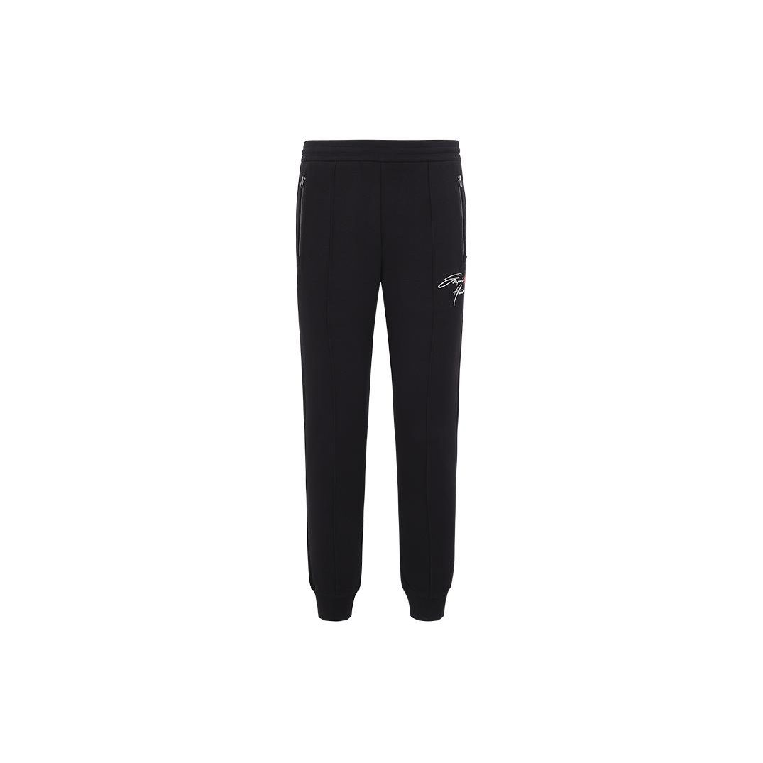 Emporio Armani FW22 Solid Color Logo Embroidered Cuffed Sweatpants Men bottoms Black 6L1PD51JHSZ-0999 M