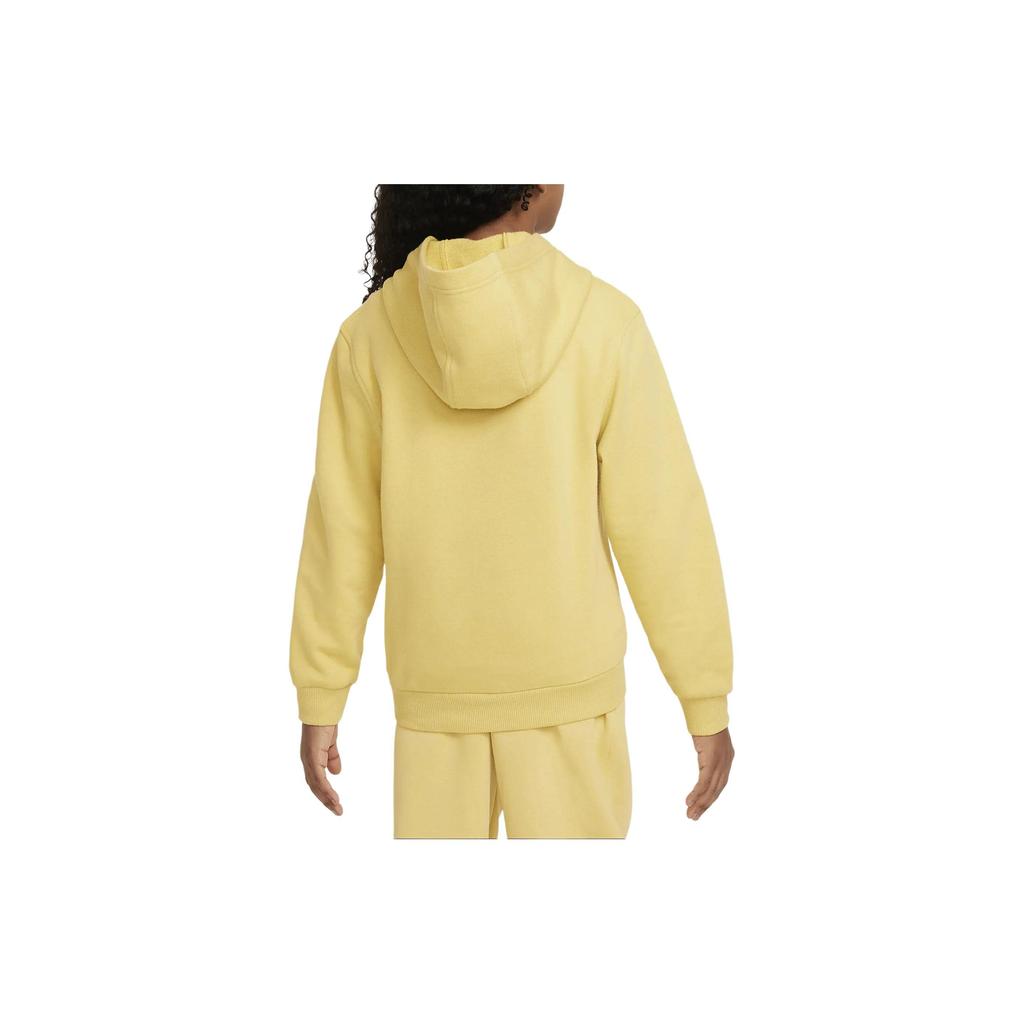Nike Sportswear Club Letter Logo Hooded Casual Long Sleeve Sweatshirt Kids Sweatshirt Saturn-Gold FN9100-700