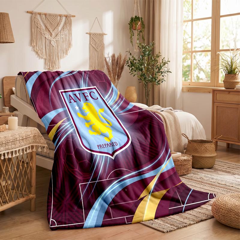 Aston Villa Football Print Flannel Blanket Soft Warm Sofa Bed Throw Blanket For Home Office Bedroom