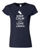 Junior Keep Calm And Love Liberia Country Nation Patriotic Novelty T-Shirt Tee Unisex T-Shirt