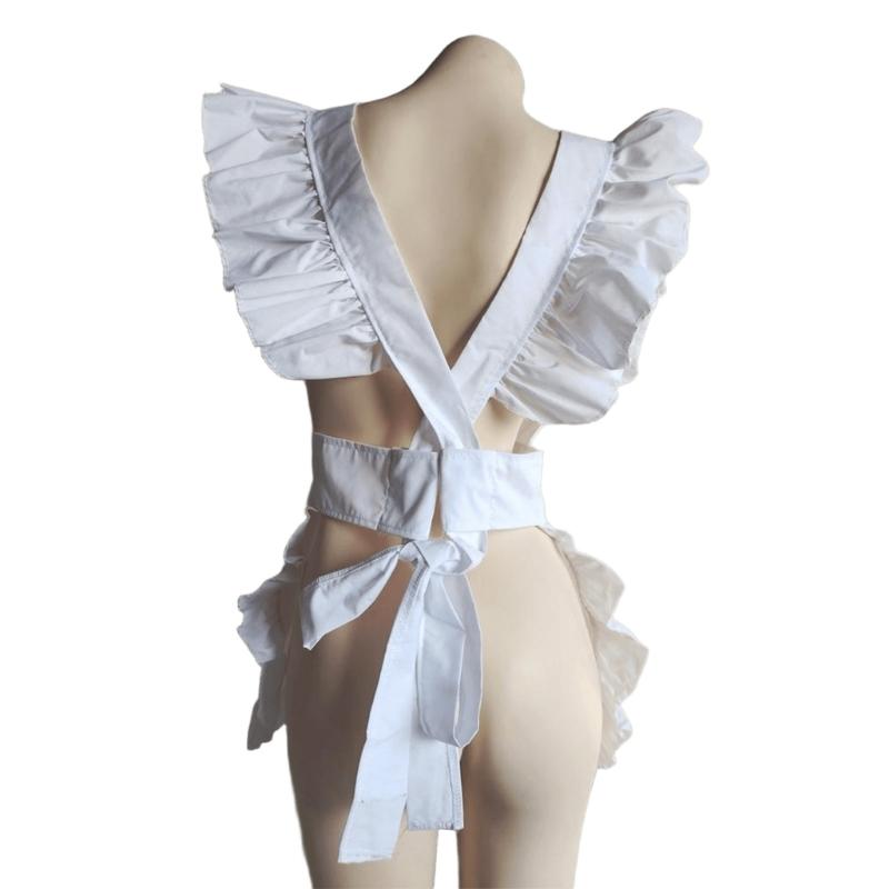 Waist Apron for Women Half Apron Maid Apron Costume, Cooking Waist Apron Ruffled Waist Apron Maid Cosplay Costume