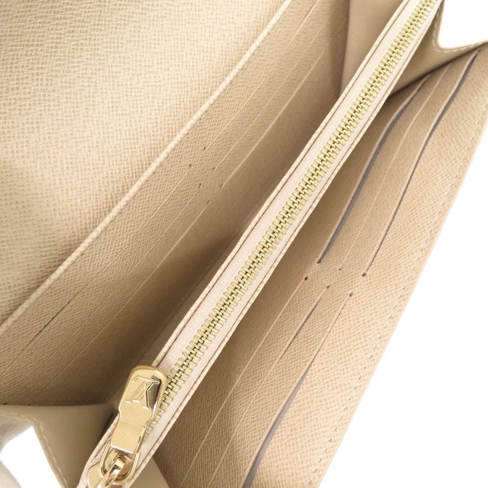 Used AUTHENTIC LOUIS VUITTON N63208 Damier Azur Porte feuille Sarah long wallet White