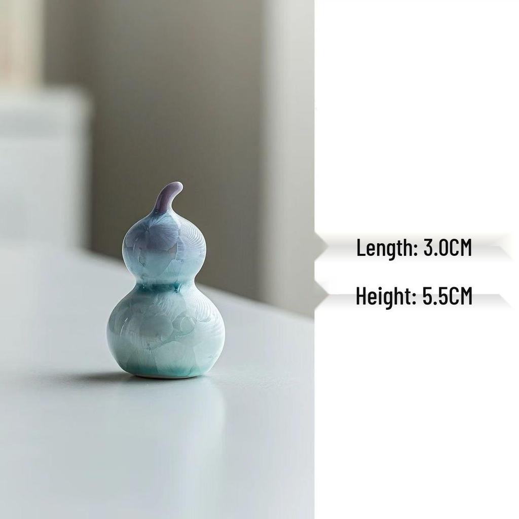 Xianci Colorful Ceramic Gourd Ornament - Cute Tea Pet Accessory for Tea Ceremony