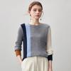 COMON BOCA Women's 100% Cashmere Color-Block Knit Sweater