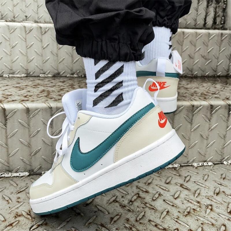 Nike Court Borough 2 Low Comfortable Kids Sneakers Kids Sneakers White Green BQ5451-017