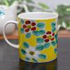 Waza no Kura: Stylish Kutani Ware Mug with Floral Pattern, High-Quality Ceramic, Made in Japan