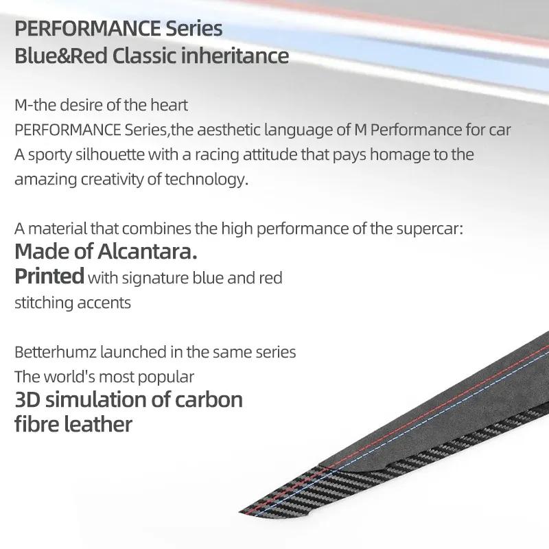 Betterhumz For BMW G30 G38 Series 5 2018- Made of Alcantara Auto Door Window Trim Strip Stickers Car Interior Tuning Accessories