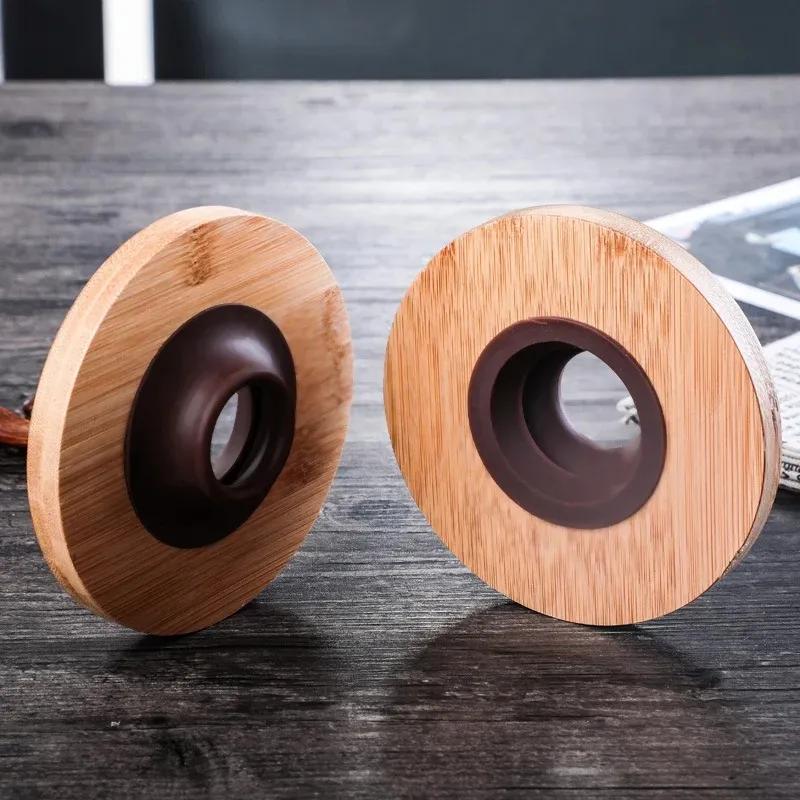 Coffee Dripper V60 Glass Funnel Drip Coffee Maker V01 V02 Filter Transparent Reusable Pour Over Brewing Cup with Wooden Holder