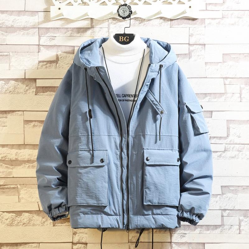 

Зимние куртки мужские парки мужские утепленные теплые пальто с капюшоном большие ветровки черные свободные парки мужские парки с капюшоном пальто верхняя одежда L синий