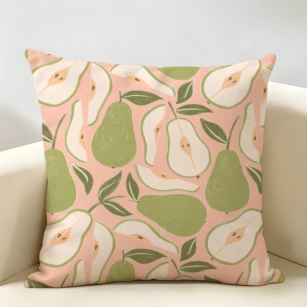 Fruit Cut Art Ins Simple Cushion Cover Natural Linen Organic Fabric DoubleSided Printing Room Sofa Decor Pillow Case