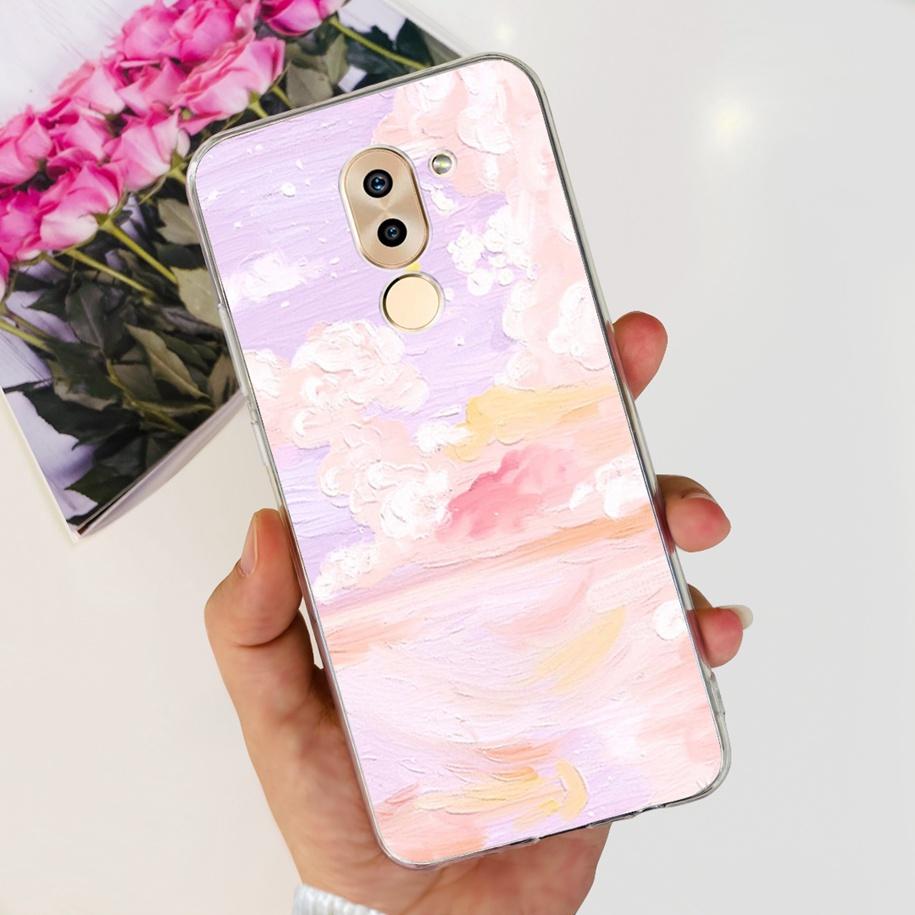 For Honor 6X Case BLN-AL10 BLL-L22 BLN-L21 Cover Fashion Flower Clear Silicone Soft Funda For Huawei Mate 9 Lite GR5 2017 Bumper