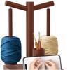 Yarn Holder Spinner Magnetic Rotating Wooden Knitting Spinner Wooden Yarn Ball Holder With Phone Stand And 2 Spindles For