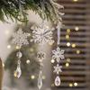 10Pcs Crystal Snowflake Icicle Christmas Decorations Hanging Tree Ornaments for Home Decor New Year Party Supplies Accessories