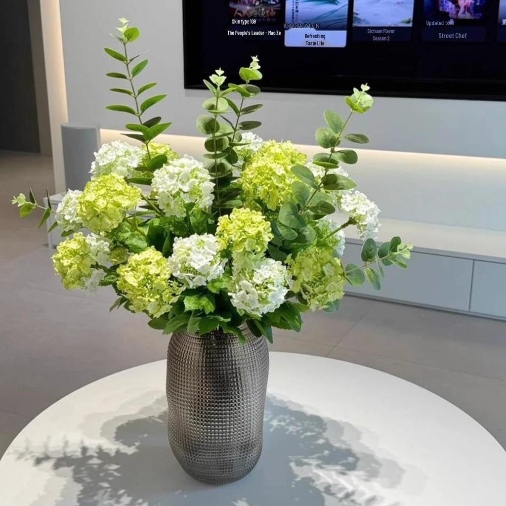 Hydrangea Silk Flower Arrangement for Dining Table and Living Room Decor
