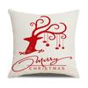 New Red and White Christmas Pillowcase Homewares Cartoon Elk Linen Sofa Pillowcase