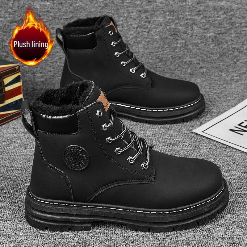 Pánské zimní vysoké martensky: Zesílené, Sametem podšité, Trendy, Ke všemu, Teplé, Pracovní obuv na silné podrážce