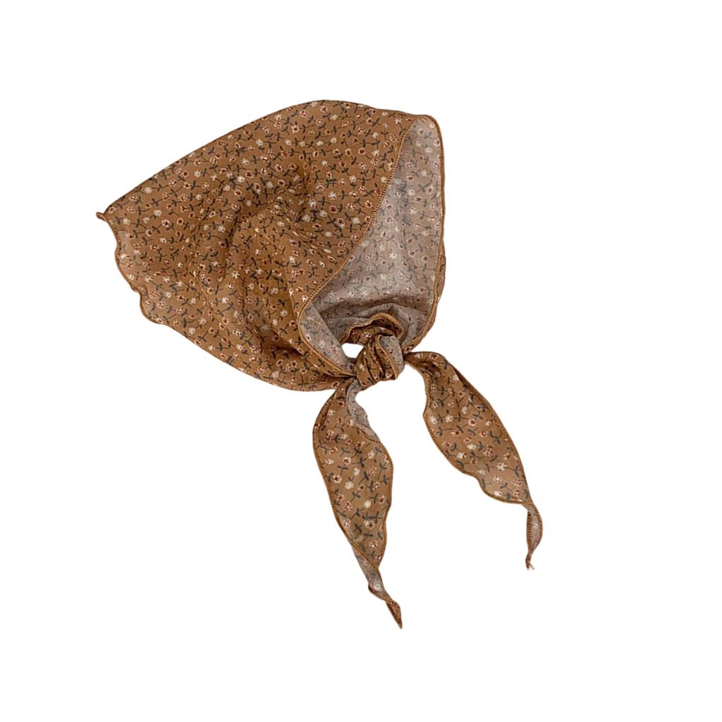 Soft Flower Print Neckerchief Adjustable Hair Scarf Breathable Headwear for Spring Summer Outfit Hair Styling Bandana