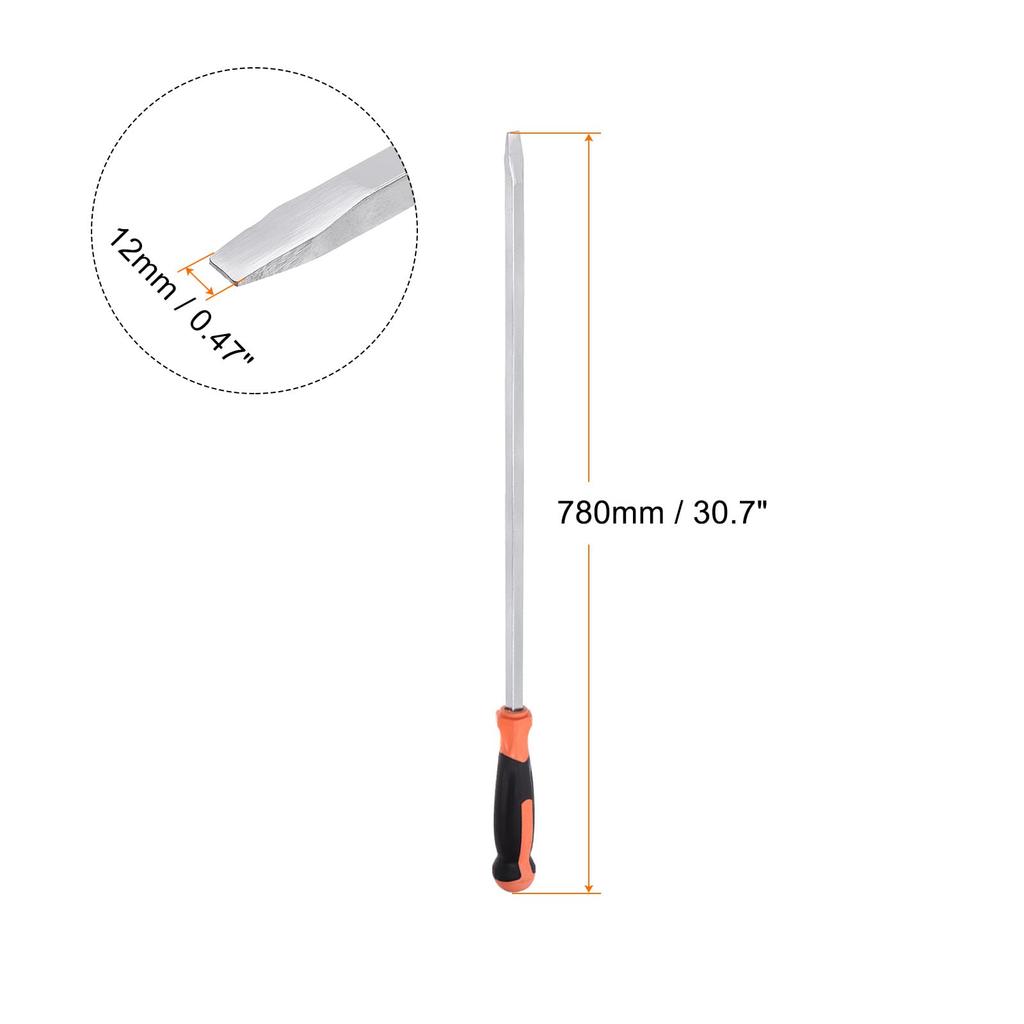 Uxcell 12mm Flat Head Slagskrutrekker med 610mm Rett Håndtak for Reparasjon 2 stk Industriell/Bil