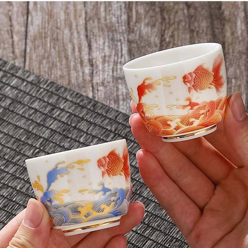 Jialang Gold-Painted Ceramic Kung Fu Teacup
