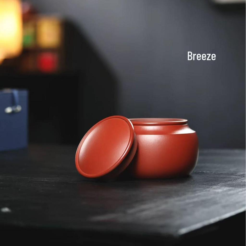 100g Zhu Ni Zisha Mini Tea Canister - Solid Color, Chinese Style Boutique Tea Storage.