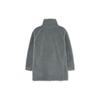 MLB Logo Embroidered Stand Collar Long Sleeve Fleece Jacket Women jackets Gray 3FFDB0136-50GRS