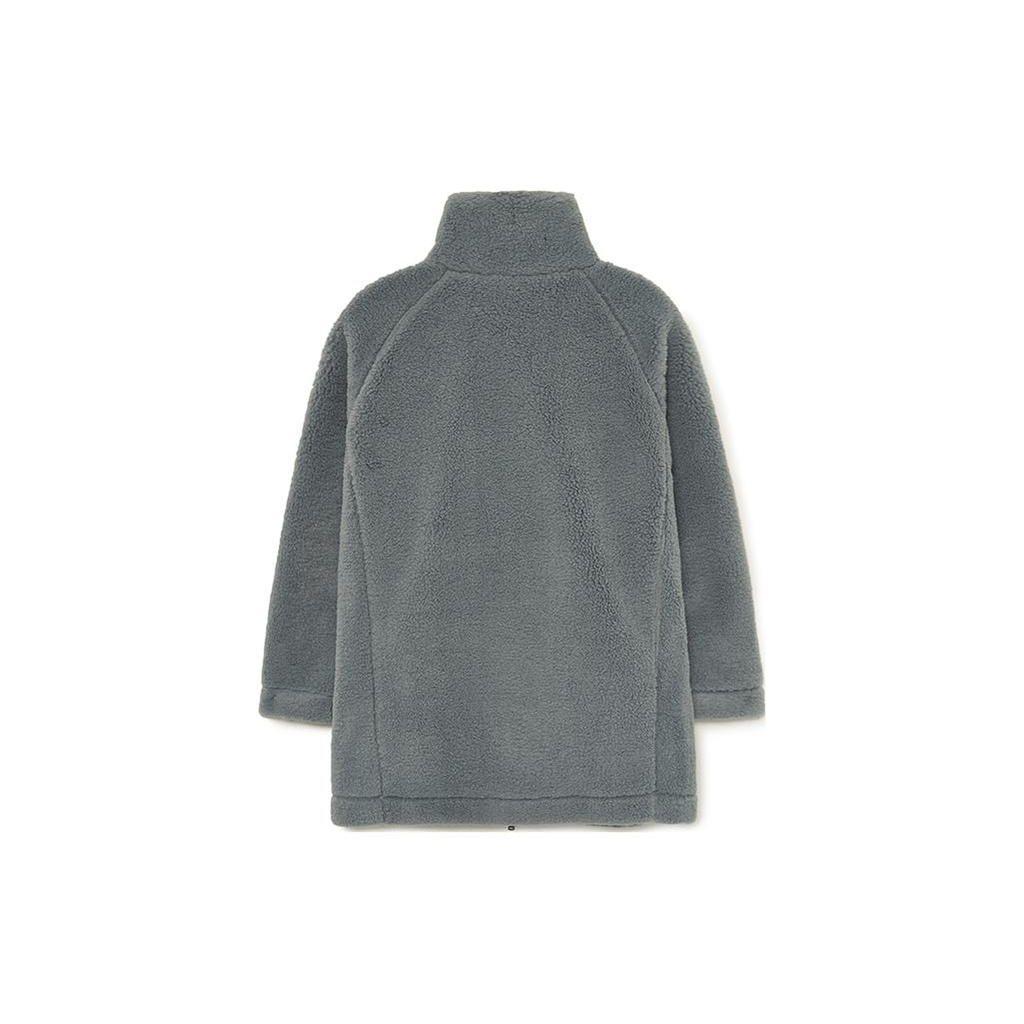 MLB Logo Embroidered Stand Collar Long Sleeve Fleece Jacket Women jackets Gray 3FFDB0136-50GRS