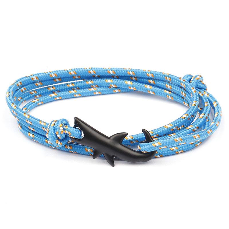 Noter Stylish Shark Bracelet Men Women Handmade Multi Layer Adjustable Paracord Braslet Multiple Colors Available Casual Jewelry