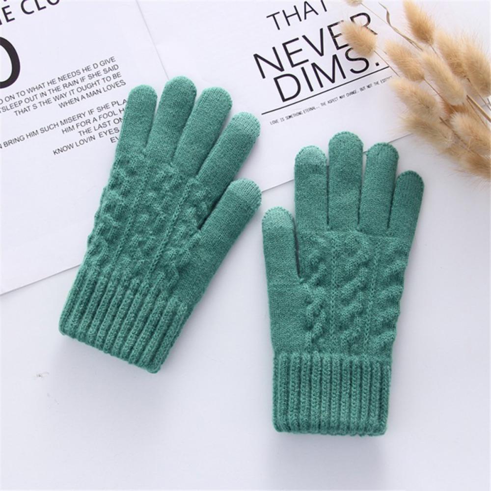 Thick Warm Women's Knitted Gloves Plush Cold-proof Gloves Men Women Mittens Outdoor Activities