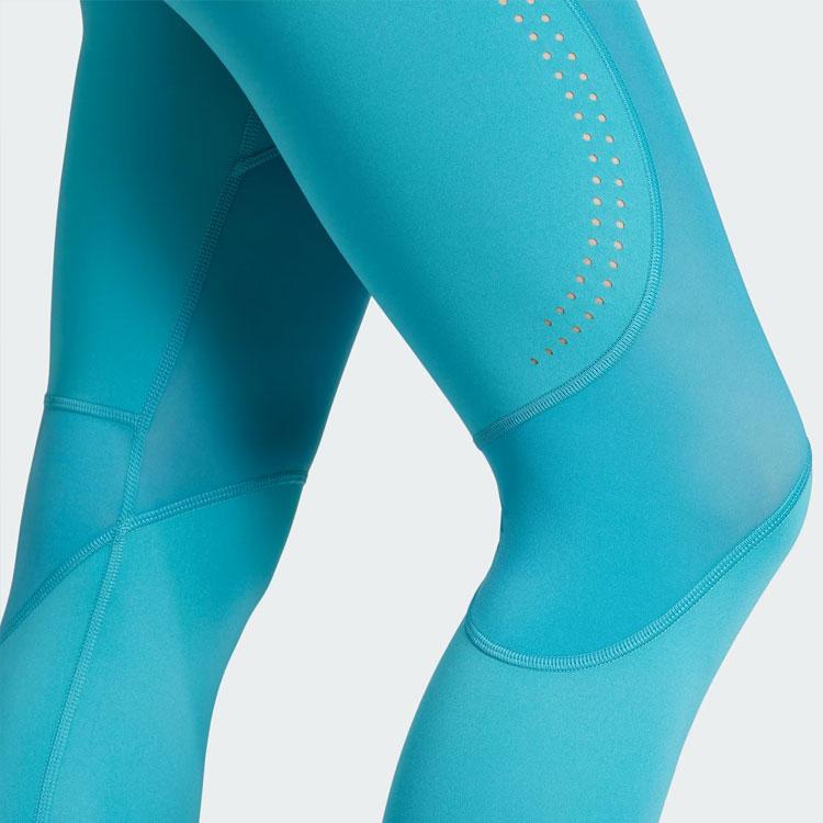 Adidas X Stella McCartney Kollaboration Buchstaben-Logo Print Enganliegende Fitness-Leggings Damen Leggings Golfblau IA1510